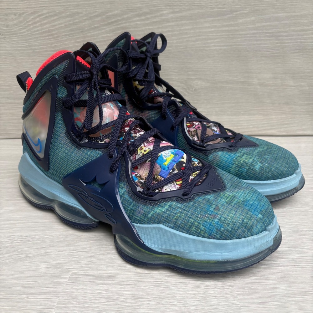 Nike LeBron 19 Fast Food Dutch Blue S 15 Basketball Sneakers Mesh High Top Shoes